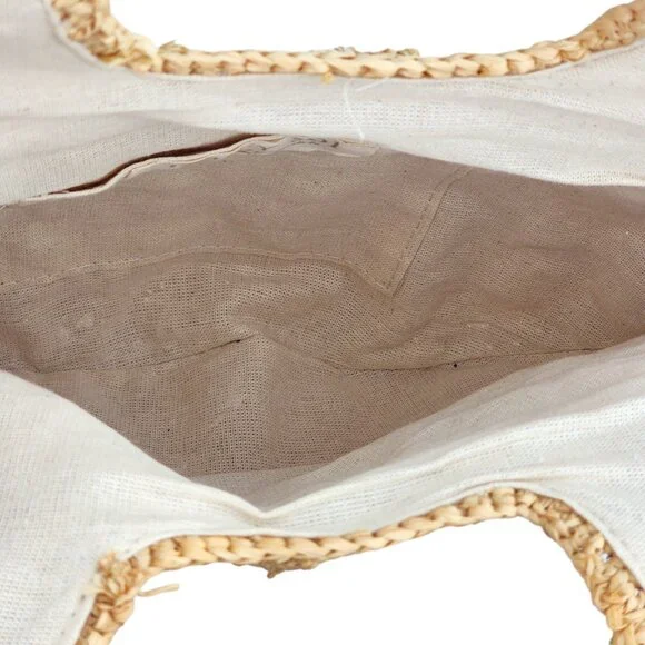 Mar Y Sol Isla Crochet Raffia Circle Clutch with Pineapple Charm, Natural - Picture 4 of 8